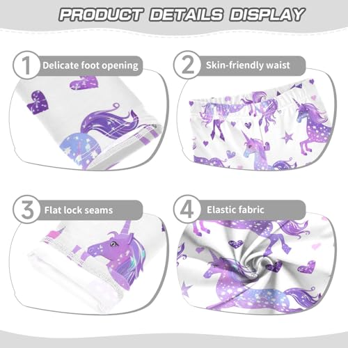 Kids High Waist Purple Galaxy Unicorn Leggings for Toddler Girls 4T 202b53093