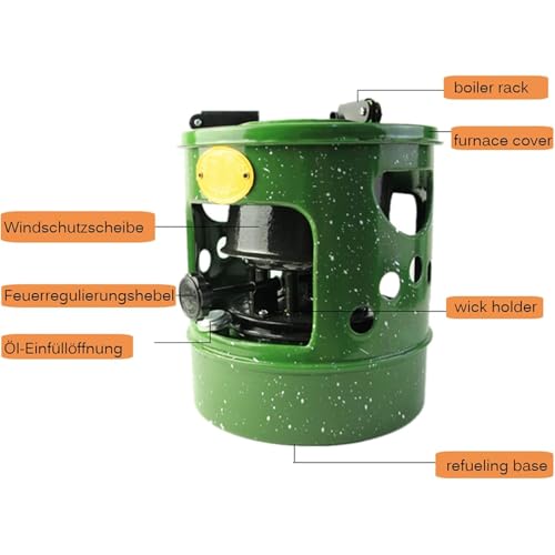 Calentador de estufa de queroseno para exteriores, quemador de parafina portátil para camping y uso doméstico, ideal para 2-3 personas