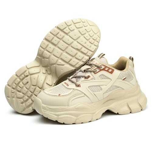 Image of Nutropa Steel Toe Shoes for Men & Women, Super Lightweight Work and Safety Shoes Indestructible Construction Work Sneakers,Yellow 5.5 Women /4 Men
