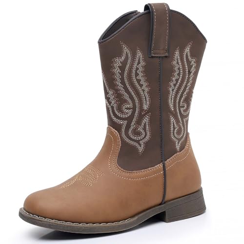 Ahannie Kids Cowboy Boots Brown