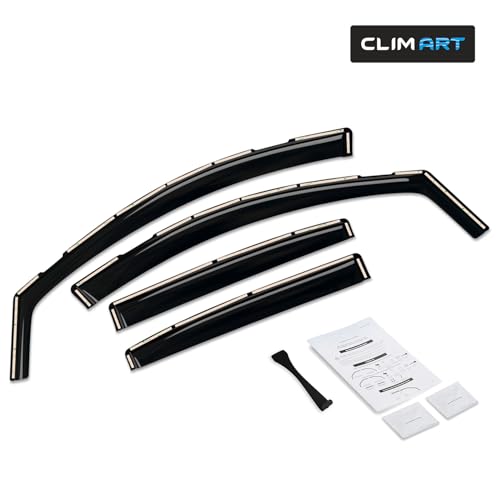 Image of CLIM ART in-Channel Incredibly Durable Rain Guards for Chevrolet Chevy Equinox 2018-2024, Vent Window Visors, Car Accessories, Vent Deflector, Original Window Deflectors, 4 pcs - 618258
