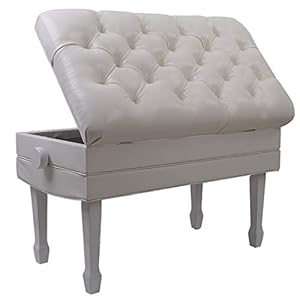 XIAOQIAO Matte Zwarte Piano Kruk Piano Stand met Opslag Verstelbare Hoogte Piano Bench Kruk Pu Lederen Hoogte: 55-65cm