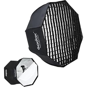 GODOX Umbrella Softbox with Grid – Portable 37.5 inches/95cm Octagon Reflector for Studio Photography Speedlite Flash, Compatible with Canon Nikon Sony