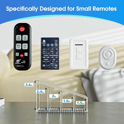 Image of MosQuick Remote Control Holder 4 Compartments desk Organizer mobile holder pen stand for table cute stationery items comb holder Makeup Brush Holders desk accessories Stationary Organiser Clear (1pc)