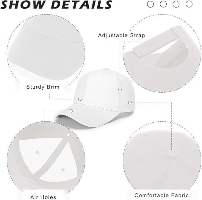 Image of Wholesale 20-Pack Solid Baseball Caps - DIY, Breathable, Adjustable Fit