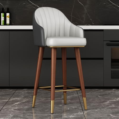 Tabourets de bar hauteur comptoir confortables dossier cuir PU stable