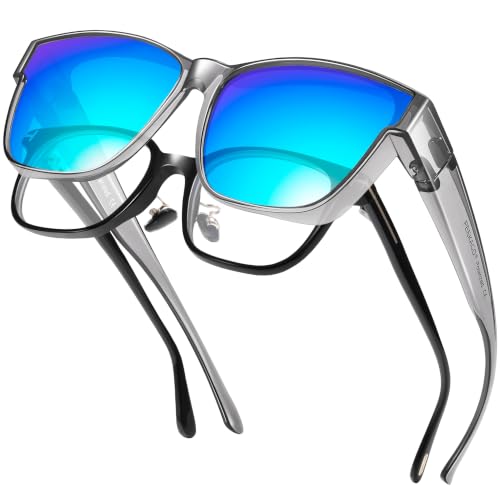 Image of Polarized Sunglasses Fit Over Glasses for Women Men | Oversized Square Sun Glasses UV400 Protection