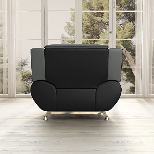Sillón con tapizado acrílico gris y negro durable miniatura 5
