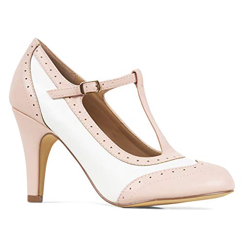J. Adams Tango Heels T-Strap Retro Oxford Pumps