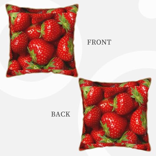 Housse coussin velours imprimé fraises douceur et poésie