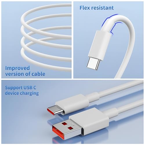 Image of Origin Xiaomi 67W USB C Quick Charge High Speed & Data Transfer Cable 7Amp for Redmi Note 15 Ultra /Redmi Note 14 Pro+ /14 /14C /13 /12 /A5 /Laptop, Smartphone, Pad - Support 33 W Type C Turbo Charge, White