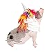 Pet Krewe Unicorn Costume for Dogs & Cats | Unicorn Hat with Metallic Silver Horn & Colorful Mane | Small Pet Costume