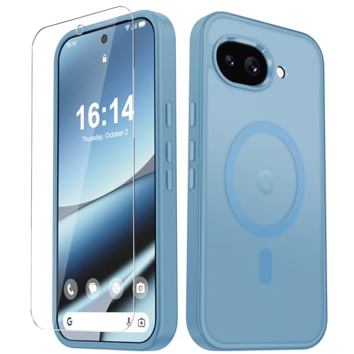 Image of for Google Pixel 10a Case, Matte Magnetic Phone Cover [with 1 Screen Protector] [Support for MagSafe] [Shockproof Military Grade Protection] Translucent Frosted Back, Lavender Purple