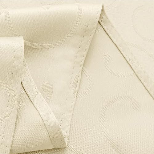 Romanstile Tischdecke rund 140 cm Weihnachten beige abwaschbar Damast – Ansicht 5