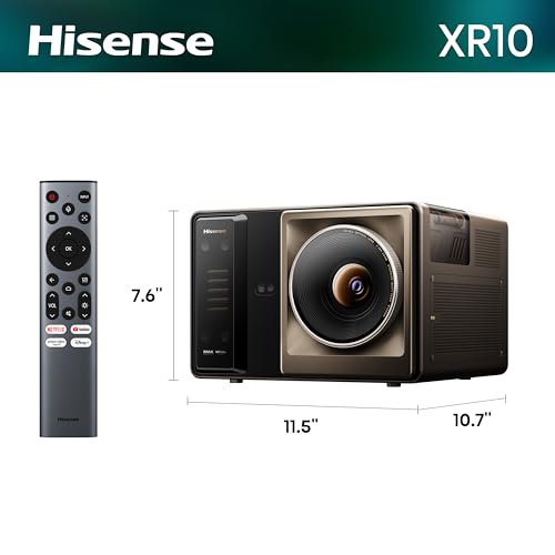 Image of Hisense XR10 Triple Laser 4K Projector, 6000 ANSI Lumens, 6000:1 Contrast, IRIS Lens, 0.84-2.0:1 Optical Zoom, Lens Shift,65 inch - 300 inch, Dolby Vision, IMAX Enhanced, Vidaa OS, Tuned by Devialet
