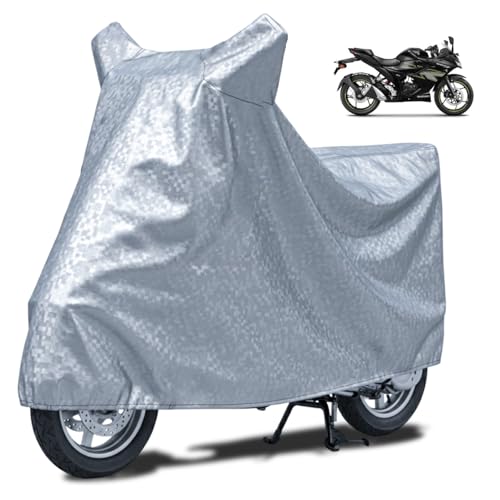 Image of FABTEC Waterproof Bike Body Cover Compatible with Suzuki Gixxer SF, A3 (Silver)