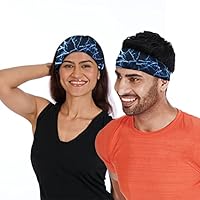 Skudgear Headband for Men & Women – Premium Head Band, Lightweight Moisture Wicking Workout Sweatbands for Running, Gym, Yoga, Cycling, Tennis, Cricket and Other Sports – Unisex Wearability Hair Band with Non-Slip & Quick Drying Head Bands for Long Hair & Short Hairs – Pack of 1, Color – Blue Lights