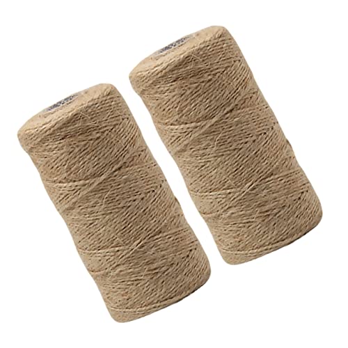 Holibanna 2Rolls Jute Twine String Durable Rope for DIY Crafts Gardening Projects and Home Decor Natural Material for Wrapping and Bundling