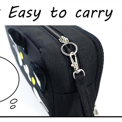 Image of Cat Large Pencil Case,Big Capacity Pencil Pouch Stationery Pen Bag Storage High Capacity Bag Pouch Holder Box Organizer(White)