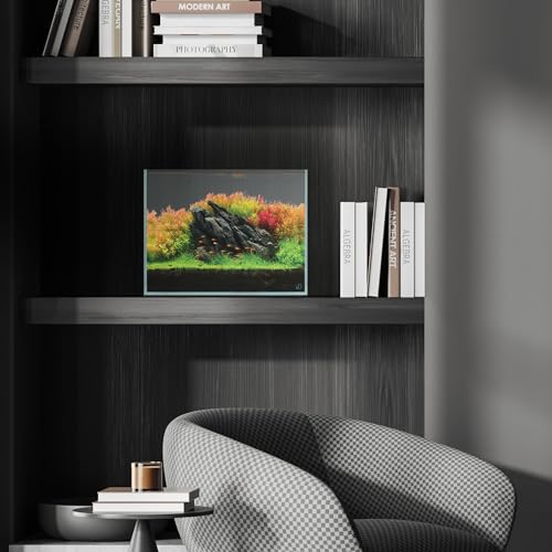 Image of Ultum Nature Systems Ultra Clear Rimless Aquarium - Low Iron Glass Fish Tank with 45 Mitered Edges, 5mm-12mm Thick, Leveling Mat Included (3T, Tall, 3.4 Gallon)
