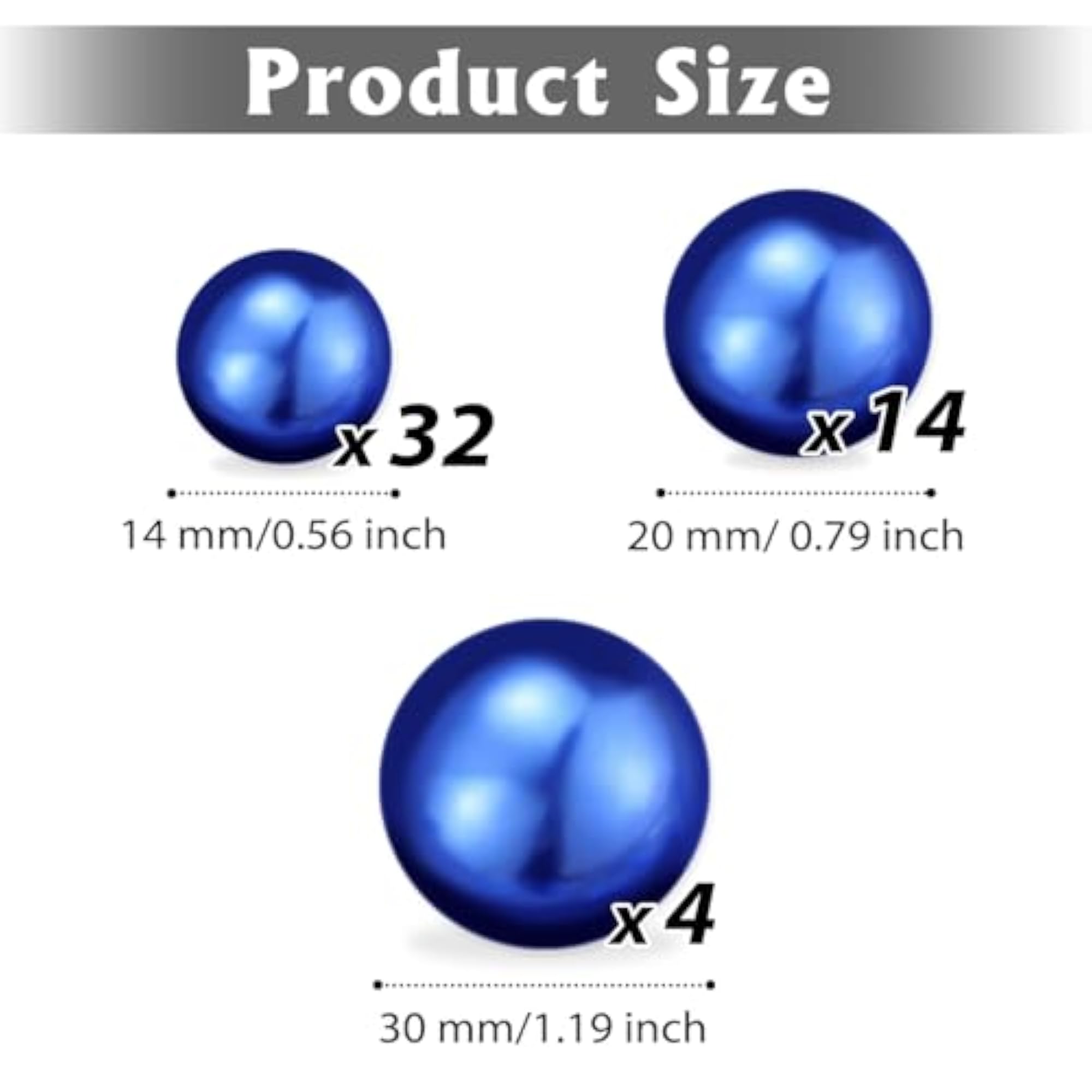 Royal Blue Floating Pearls Beads for Vases, DIY Wedding Decor