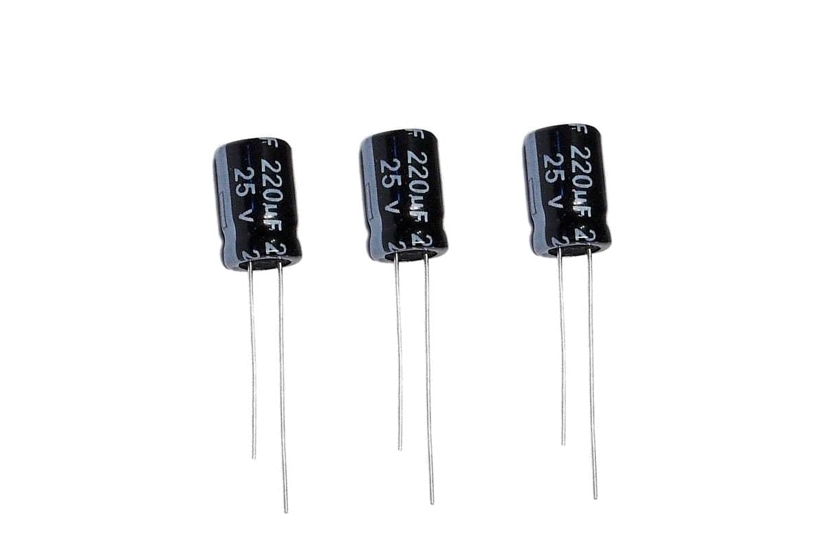 INSIGNIA LABS -220uF/V/25V ALUMINIUM ELECTROLYTIC CAPACITOR -3PCS