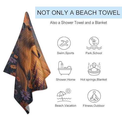 Serviette de plage Capybara légère pour ne plus transporter de sable - 4