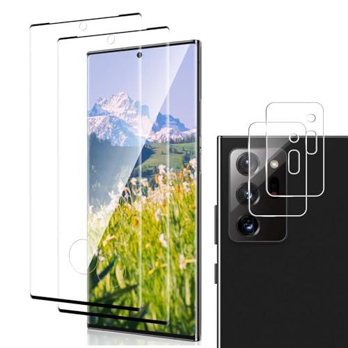 Carantee 2+2 Stück Schutzfolie für Panzerglas für Samsung Galaxy Note 20 Ultra 5G, Superdünn Bläschenfrei HD Anti-Kratzer Samsung Note 20 Ultra Schutzglas, 3D Curved Präziser Ausschnitt Bildschirmfolie