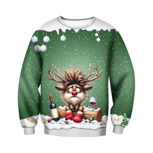 Pull De NoëL Homme Moche Funny 3D Christmas Jumper Sweat Noel Men Women Santa Claus Reindeer Funny Ugly Christmas Jumper Deer Sweatshirt Shirt