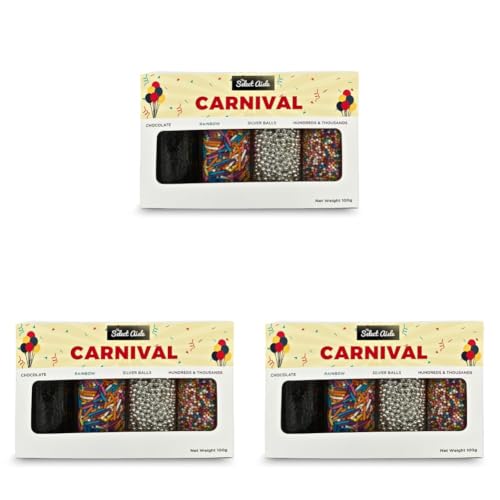 Image of The Select Aisle Carnival Sprinkles 100g | Themed Cake Sprinkles Combo Pack with Sugar Balls, Rainbow Confetti, Chips & Edible Cake Decoration Toppings (Pack of 3)