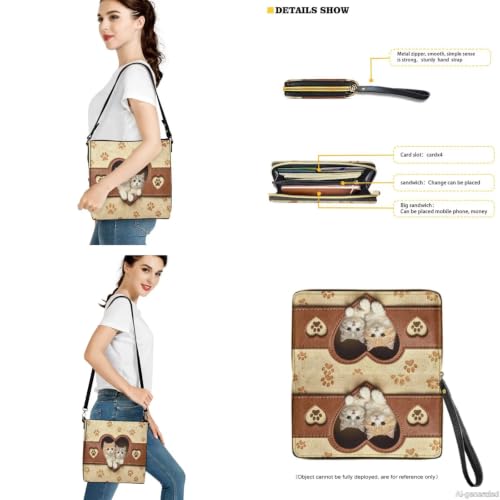 Image of Bucket Crossbody Bag Set for Women Lady, Leather Purse and Wallet Set Large Bucket Bag with Wallet