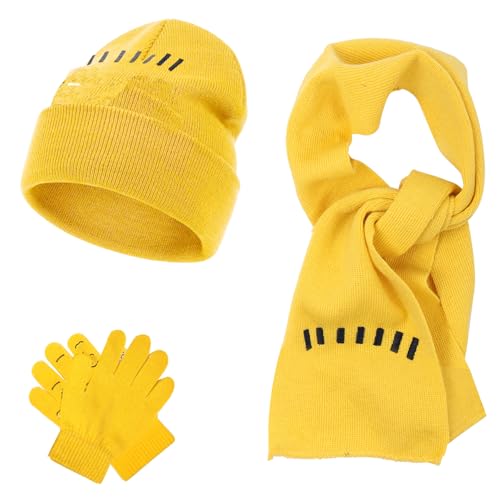 Winric - Gorro de bufanda con guantes de 5 piezas, accesorios de disfraz, accesorios de invierno, para niñas, niños, 1, 117.5cm/46.25in
