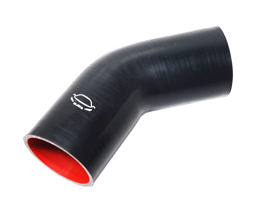 LTI-DIRECTLTI Universal 4-Ply Reinforced High Performance Inner Diameter 2.75" 45 Degree Elbow Silicone Hose Coupler 70mm (2.75" BLACK)