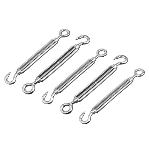 New Lon0167 M8 Stainless Featured Steel 304 Hook reliable efficacy & Eye Turnbuckle Wire Rope 5pcs miniatura 1