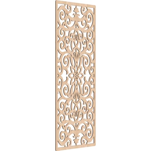 Image of Buel Decorative Pierced Fretwork Wood Wall Panels, 27 3 /8 inchW x 69 3 /8 inchH x 3 /8 inchT, Red Oak