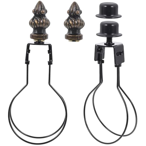 HAPINARY 2セット ライトクリップ付きランプシェードアダプター 丸型電球対応 耐久性合製 照明用 家 店舗向けランプアクセサリー