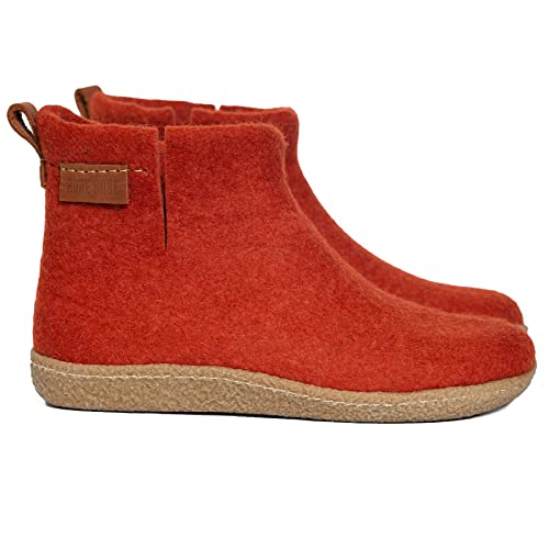 Womens Handmade Wool Boot Slippers with Rubber or Leather Outsole