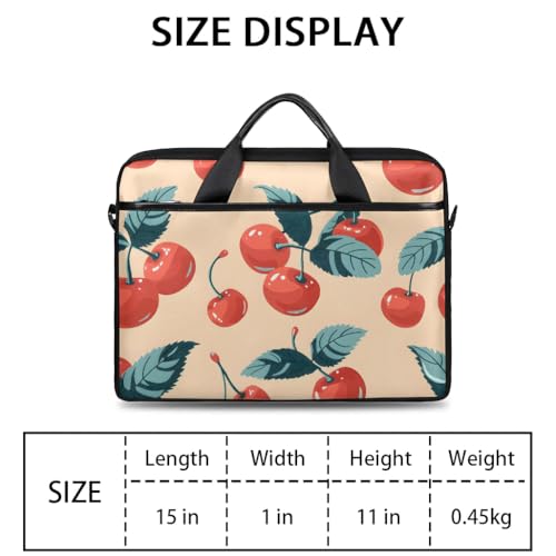 Shoulder Bag for Laptop Cherries Themed 14/15 Inch Laptop Sleeve Waterproof Computer Bag for Notebook & Tablet Shockproof Laptop Case for Work Travel2