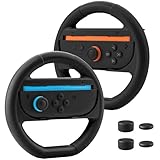 FUNDIARY ステアリングホイール Nintendo Switch 2 Joyconコントローラー対応 [滑り止めグリップ + クイックリリースマウント] レーシングホイールアクセサリーバンドル マリオレーシングコンペティションゲーム用 - 2X ブラック