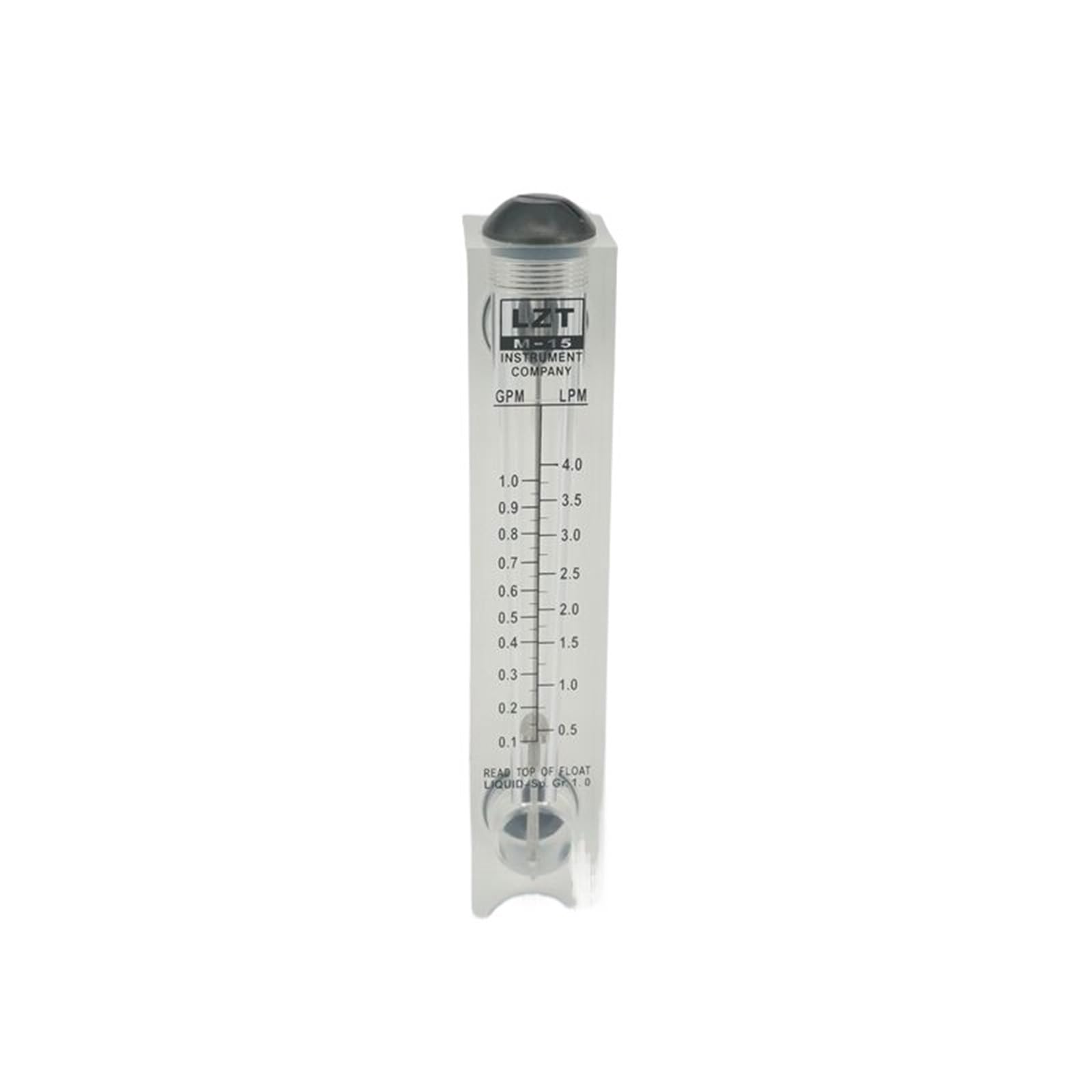 Rango LPM LPH PMMA medidor de flujo de líquido medidor de flujo de agua Panel rotámetro sin lve LZM-15 1/2 ''BSPT macho/1/4'' BSPT hembra(1-7LPM)