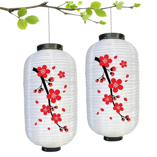 Faroles de flor de cerezo impermeables en color blanco, set de 2 unidades 3