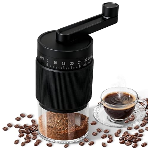 Homiflex Kaffeemühle Manuelle mit Keramikmahlwerk, Coffee Grinder, Tragbare kaffee mühle mit 35-stufige extern einstellbaren Mahlgraden Homiflex Kaffeemühle Manuelle mit Keramikmahlwerk, Coffee Grinder, Tragbare kaffee mühle mit 35-stufige extern einstellbaren Mahlgraden