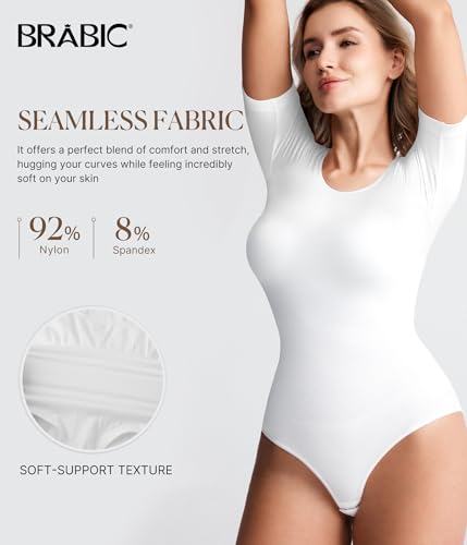Image of BRABIC Womens Bodysuit Shapewear for Tummy Control Seamless Sleeveless Tank Tops Body Shaper