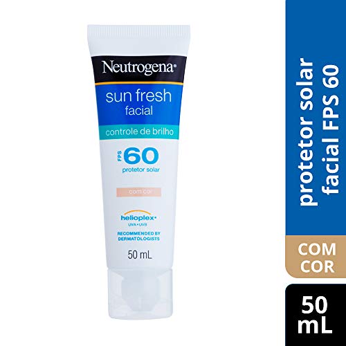 Protetor Solar Sun Fresh Facial Controle de Brilho com Cor Fps 60, Neutrogena, 50 ml