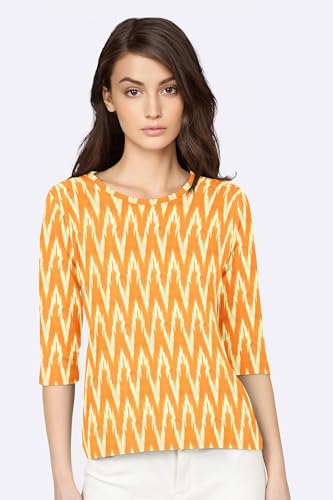 Image of Cotton Pochampally ikat unstitched blouse, Kurthi, long frock fabric material for women (1 meter, 2 meters & 3 meters)