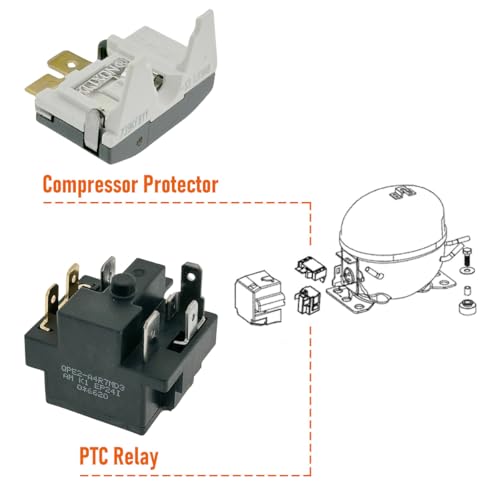 Relé de arranque y protector de sobrecarga QPE2-A4R7MD3 6Pin compatible con refrigeradores Midea, Magic Chef, Danby miniatura 4