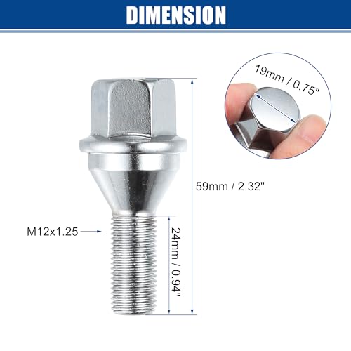 Image of ACROPIX M12x1.25 Wheel Lug Bolts Nuts Hub Assembly Wheel Stud Fit for Jeep Cherokee 2014-2022 No.6509933AA /53182366 /6511051AA - Pack of 5