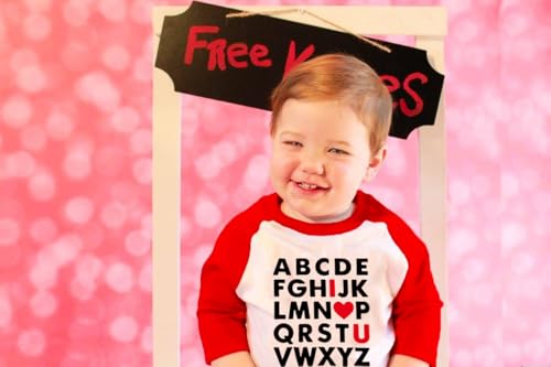 Image of Kids Valentines Shirt Boys Girls Valentine's ABC I Love U Heart Heart XO XO Graphic Tees Raglan Toddler Long Sleeve Tops
