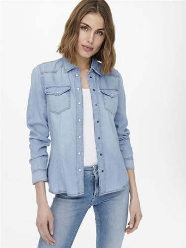 Image of ONLY Women's Cotton Regular Fit Collar Neck Shirt