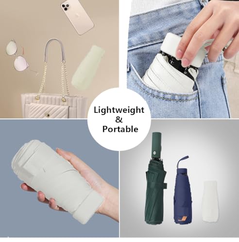 Image of Mini Travel Sun Umbrella for Purse With Case,Small Compact UV Umbrella Protection Sun,Lightweight Portable Parasol Windproof for Women Men Kids